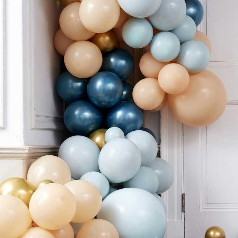 Luxe Teal & Gold Chrome Balloon Garland Kit