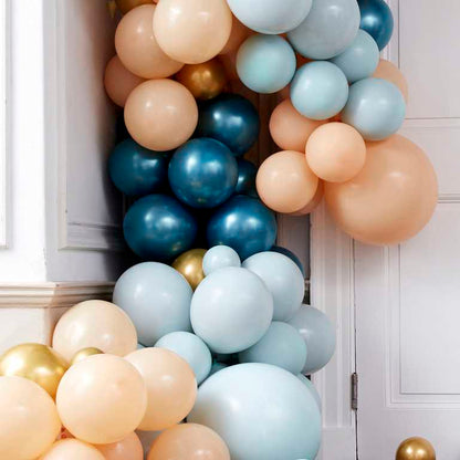 Luxe Teal & Gold Chrome Balloon Garland Kit