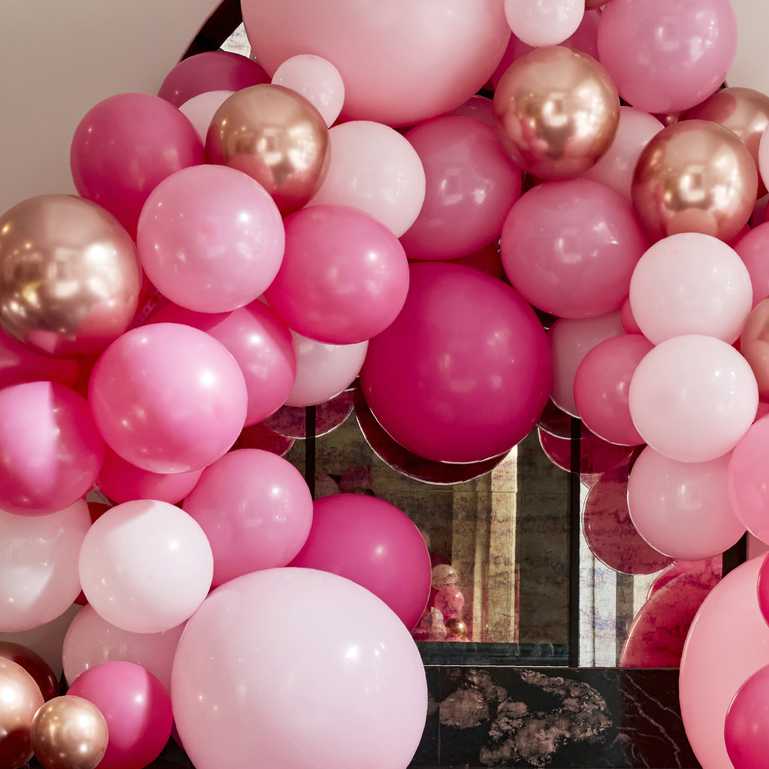 Luxe Hot Pink & Rose Gold DIY Balloon Garland Kit