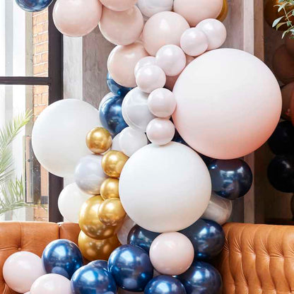 Luxe Marble Navy & Gold Chrome DIY Balloon Garland Kit