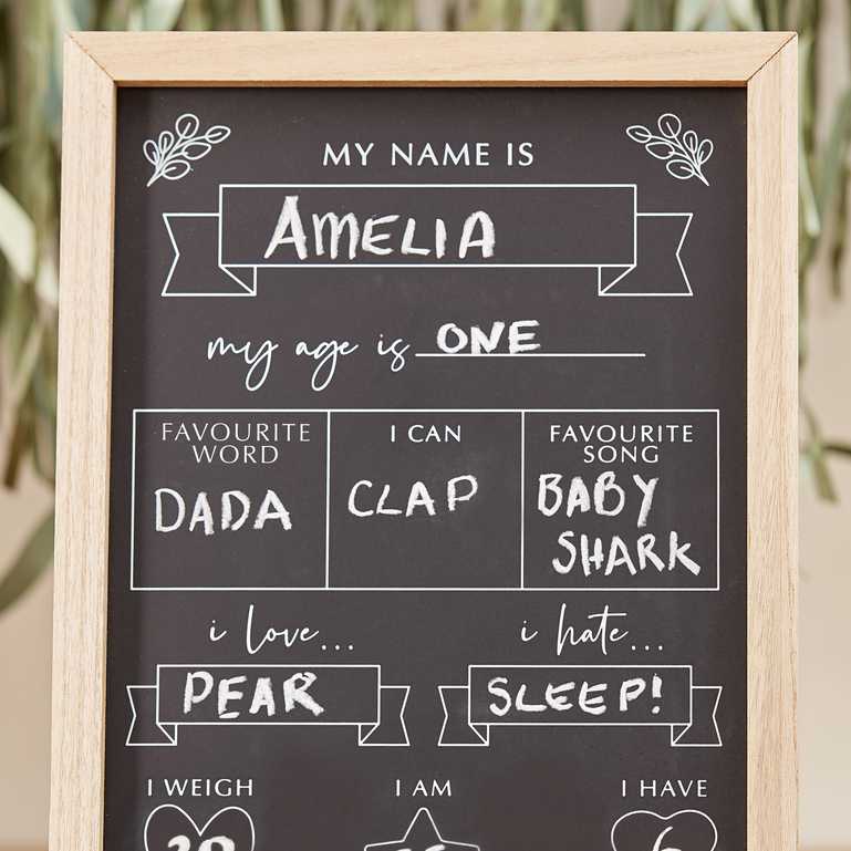 baby chalk board size and memories kids pre school likes and loves