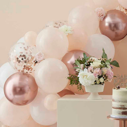 Peach White & Rose Gold DIY Balloon Garland Kit