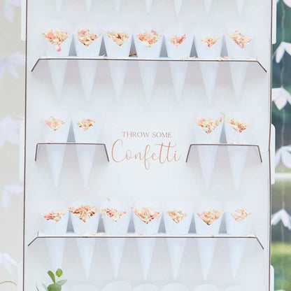 confetti cones wedding throw the confetti petals wall stand