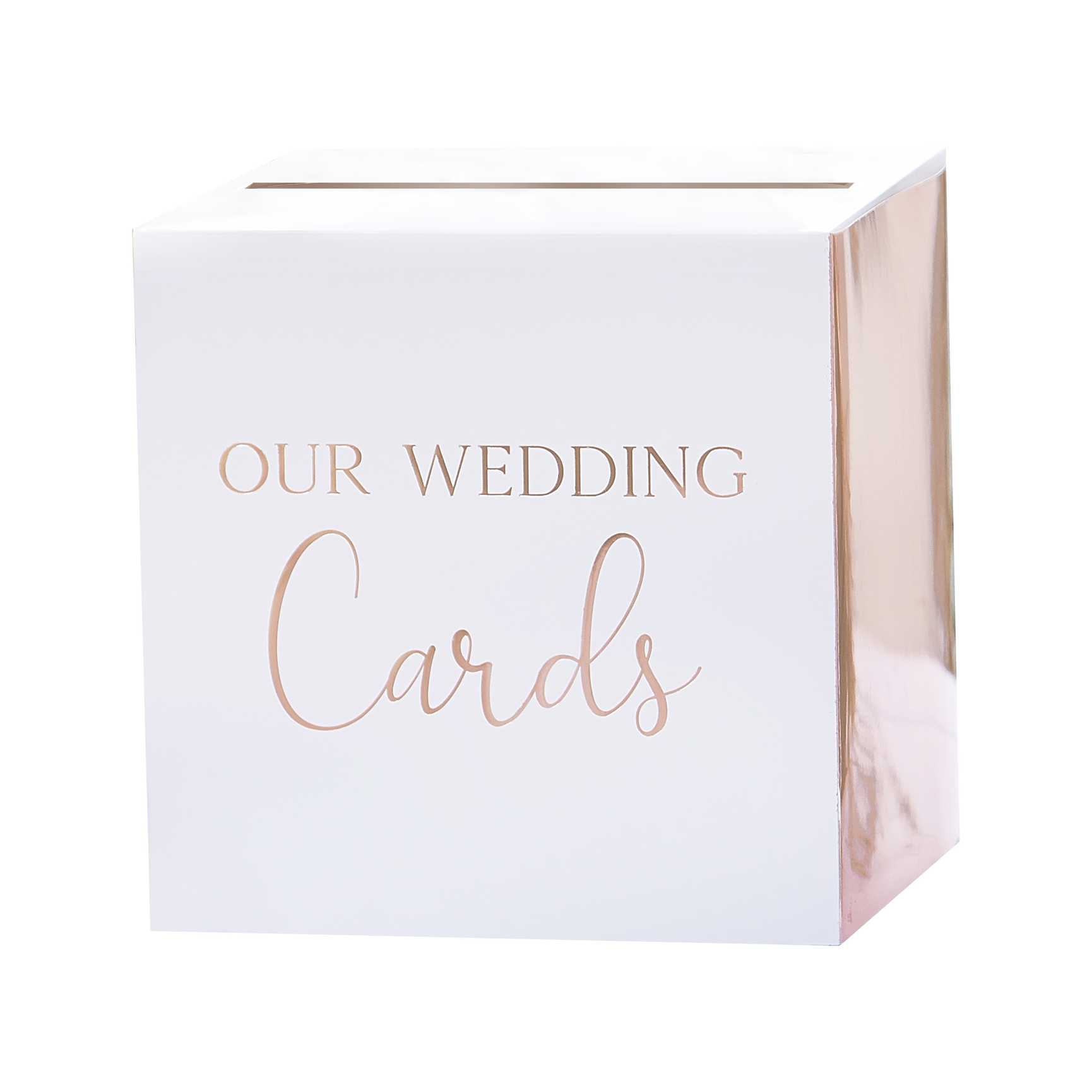 white rose gold wedding guest cards money box keepsake