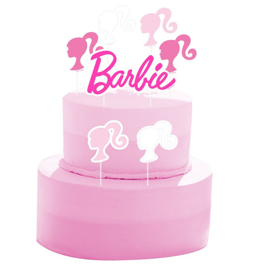 barbie birthday party theme pink cake cupcake topper decorations