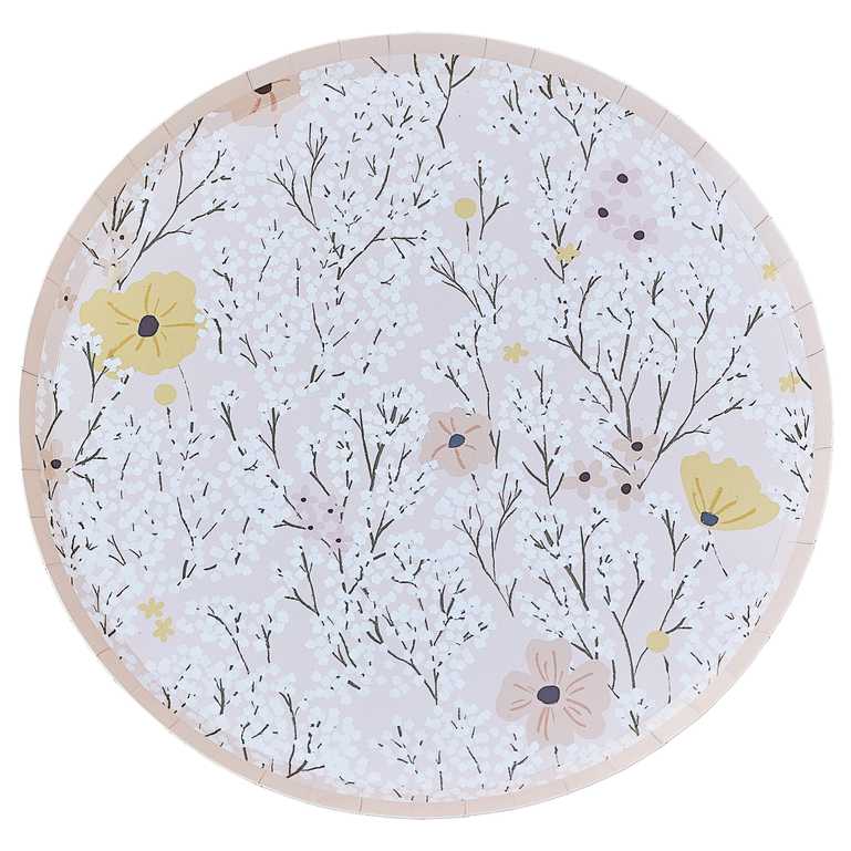 Birthday Bloom Floral Design Paper Party Plate