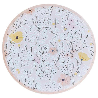 Birthday Bloom Floral Design Paper Party Plate