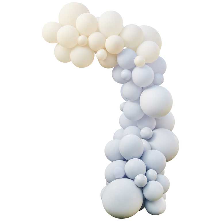 baby blue and white cream DIY balloon garland arch kit party decorations