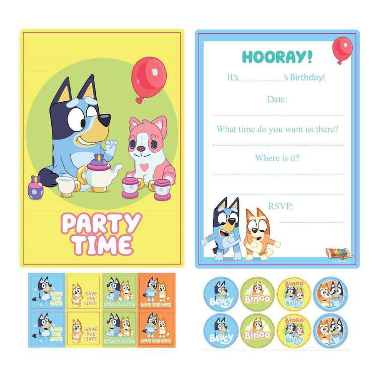 bluey bingo kids birthday party invitations