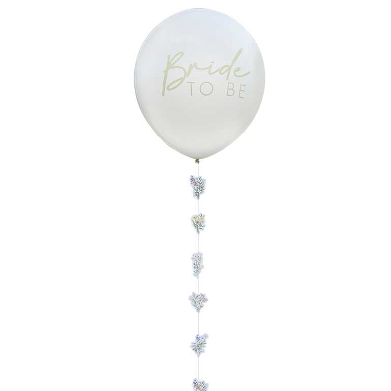 Bridal Bloom Bride To Be Jumbo Balloon with Floral Tail