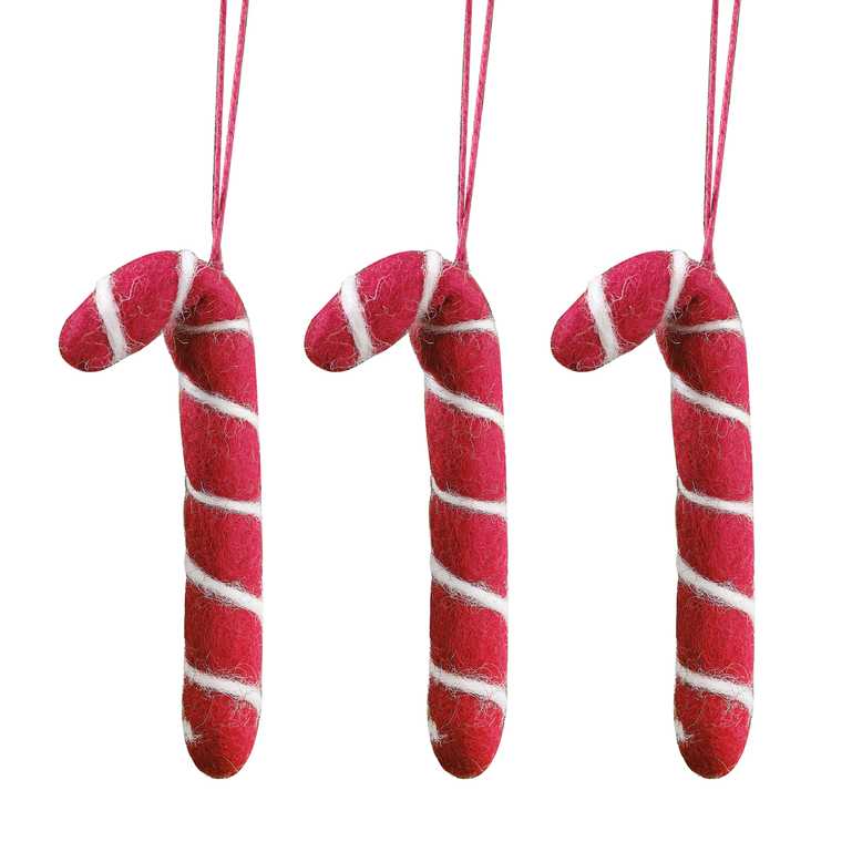 Christmas Candy Cane Felt Tree Decorations