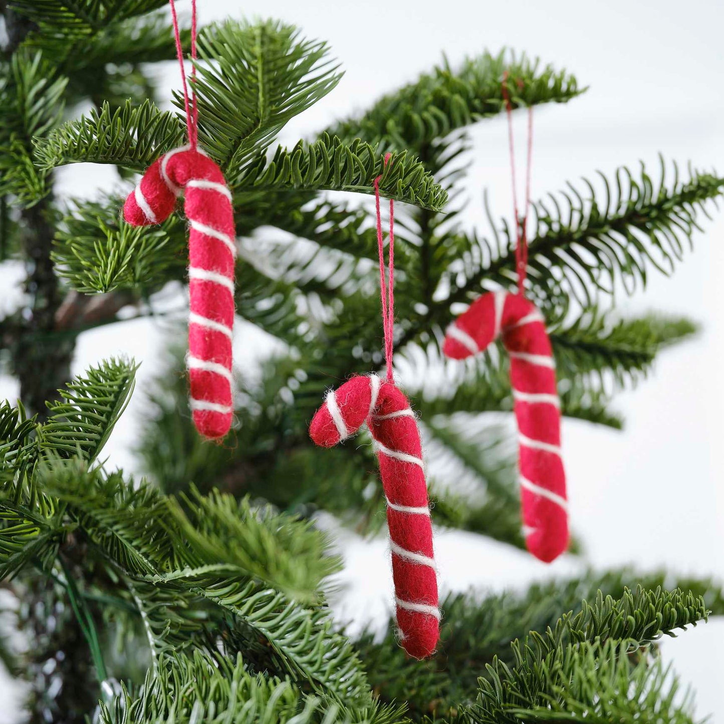 Christmas Candy Cane Felt Tree Decorations