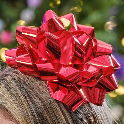 red foil christmas present bow headband costume outfit dress up crown