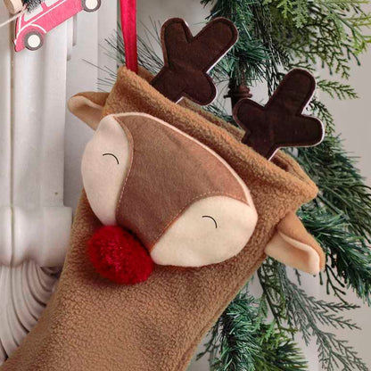 Christmas Reindeer Fluffy Stocking