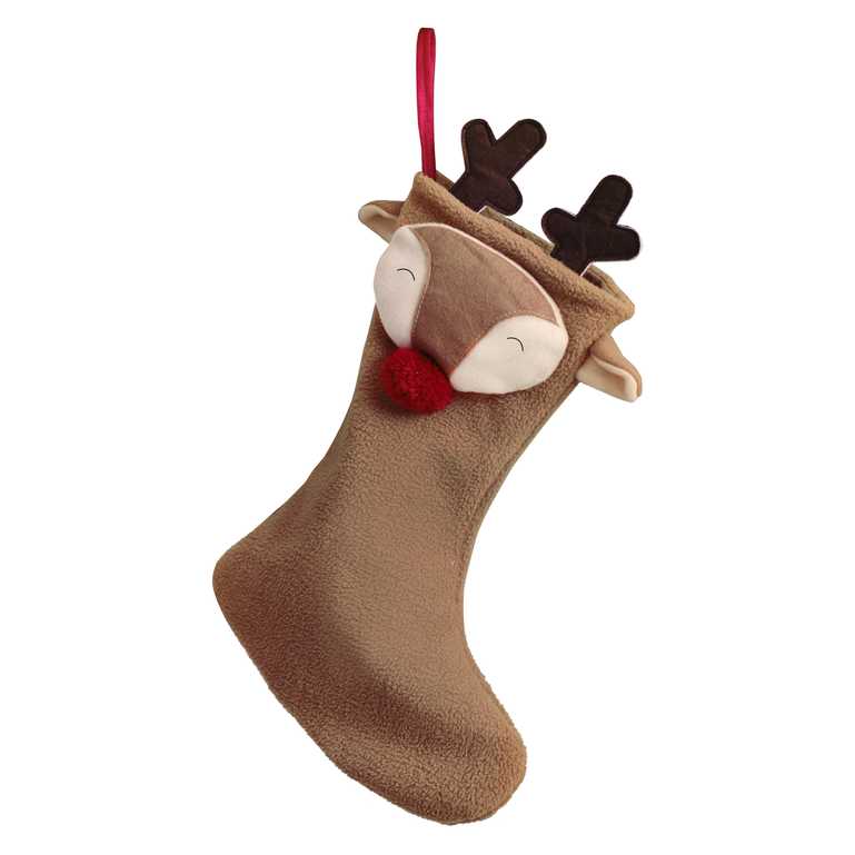 Christmas Reindeer Fluffy Stocking