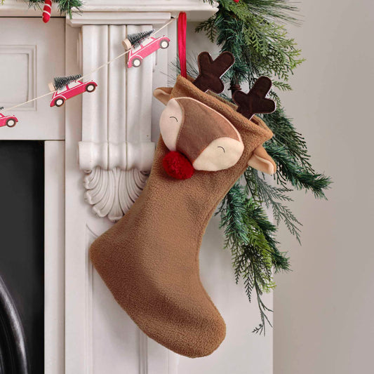 Christmas Reindeer Fluffy Stocking