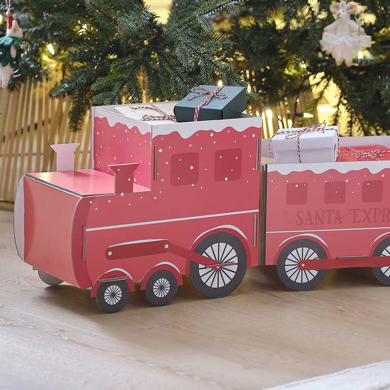 Eco-Friendly Christmas Express Train Present Gift Holder Display