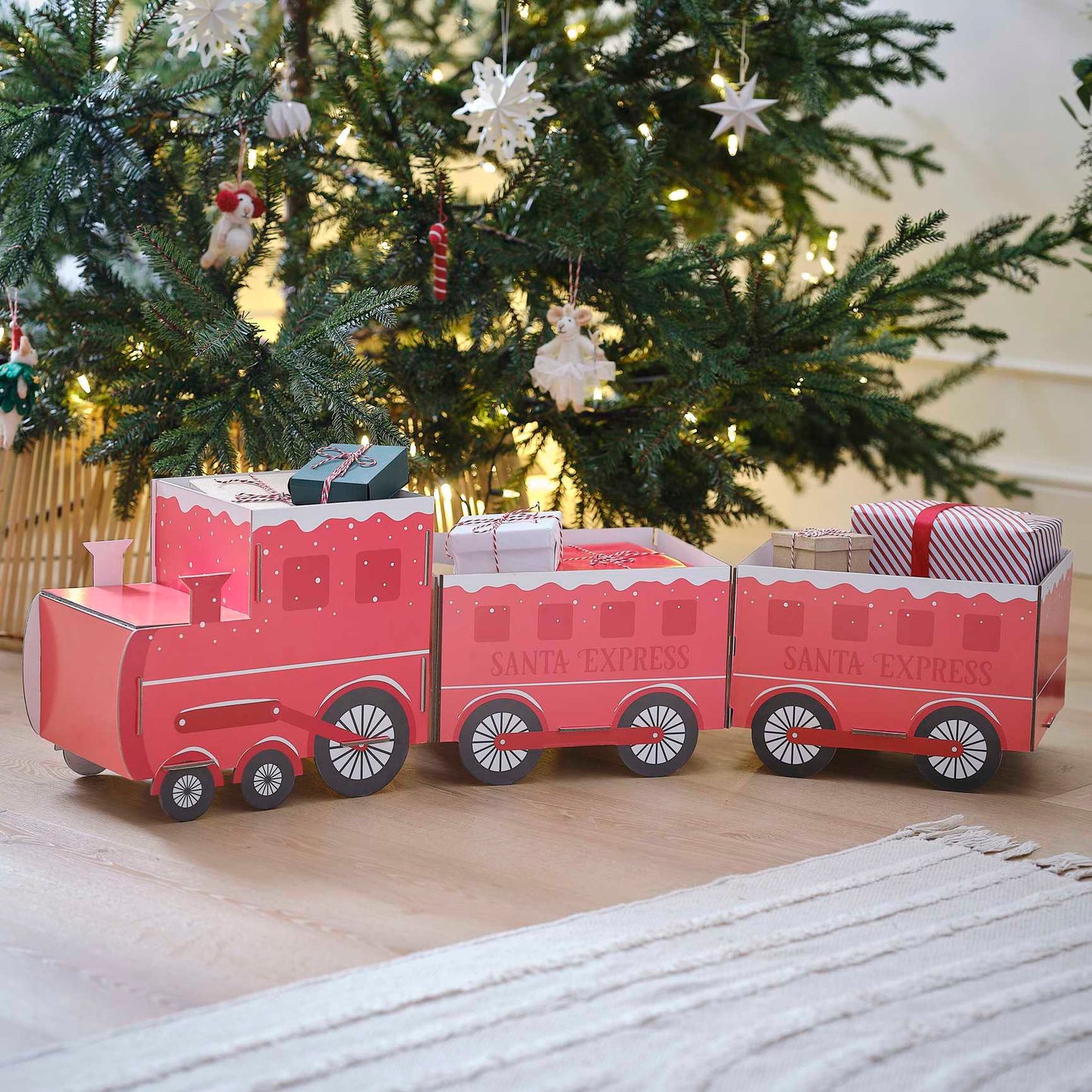 Eco-Friendly Christmas Express Train Present Gift Holder Display