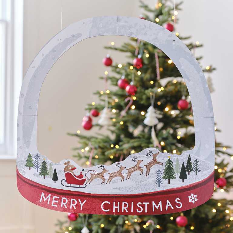 Christmas Snow Globe Customisable Eco-Friendly Photo Booth Frame