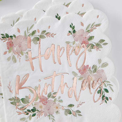 ditsy floral flower rose gold garden tea party paper napkins serviettes decorations