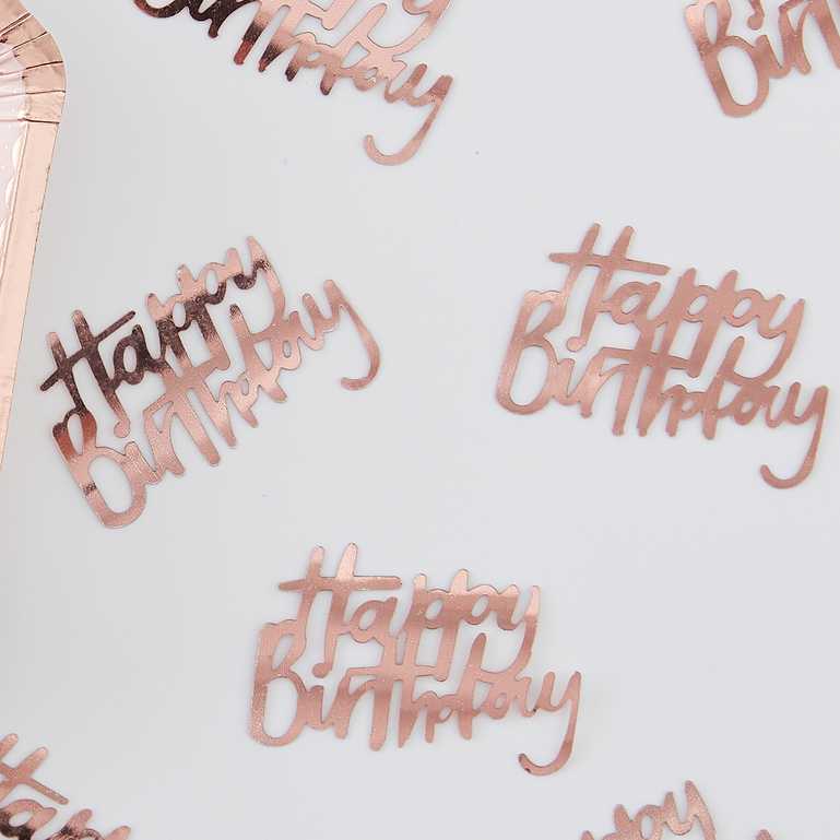 Rose Gold Happy Birthday Confetti Table Scatter