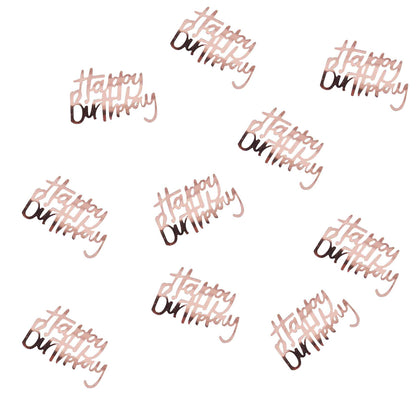 Rose Gold Happy Birthday Table Confetti Scatters