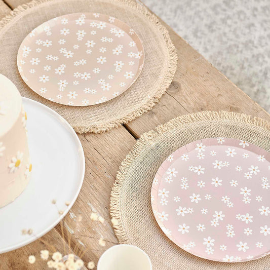 Daisy Flower Floral Paper Party Plates