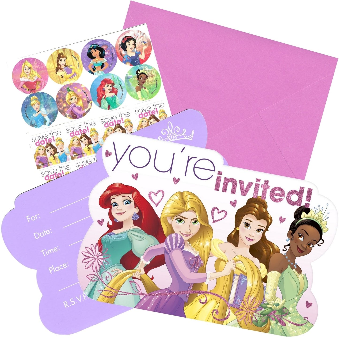 disney princess theme birthday party invitations