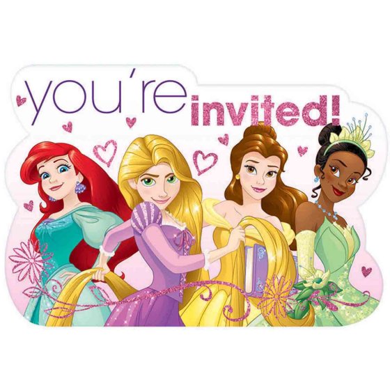 disney princess theme birthday party invitations