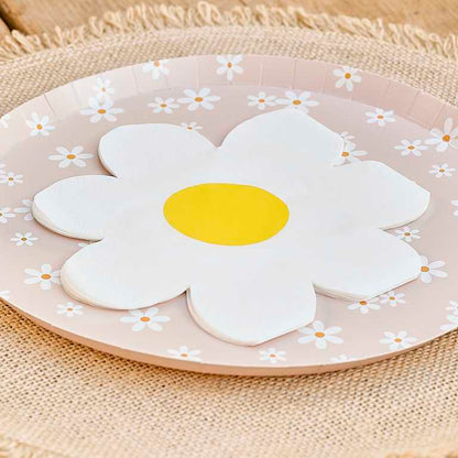 Ditsy Daisy Flower Shape Paper Party Napkins