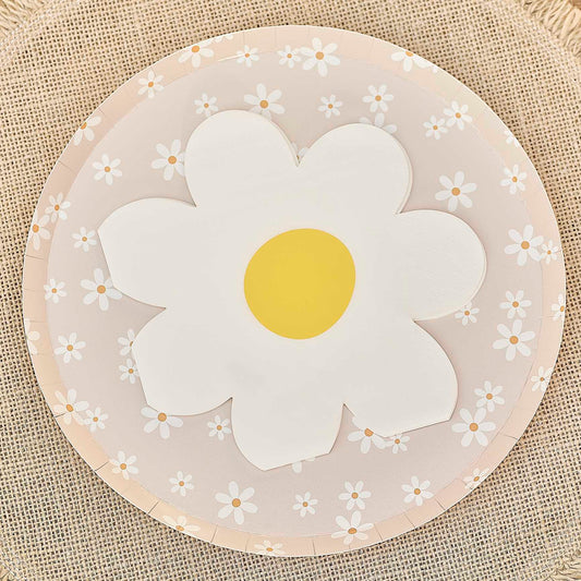 Ditsy Daisy Flower Shape Paper Party Napkins