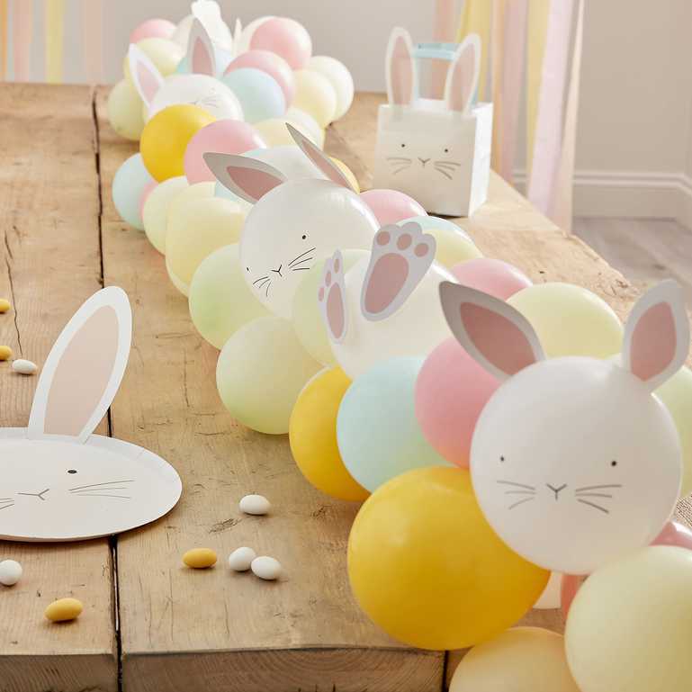 Easter Bunnies Balloon Runner Table Decoration