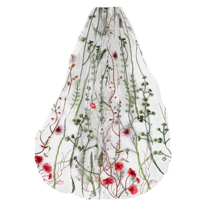 Embroidered Flower Floral Hens Party Veil