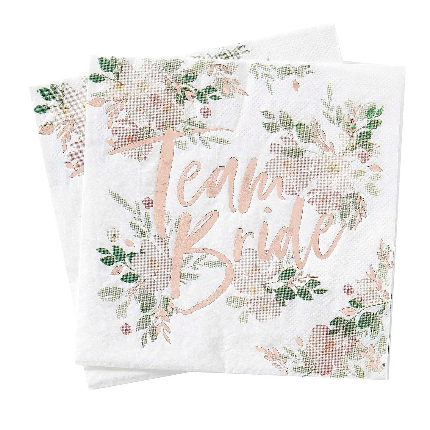 Rose Gold Team Bride Bridal Shower Napkin Serviettes