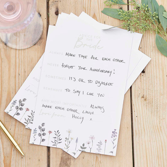 Floral Advice For The Bride Memory Keepsake Cards