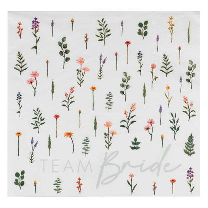 Floral Bridal Bloom Team Bride Paper Party Napkins