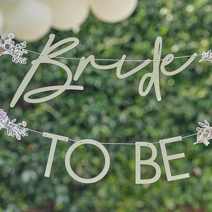 Floral Bride To Be Banner Sign