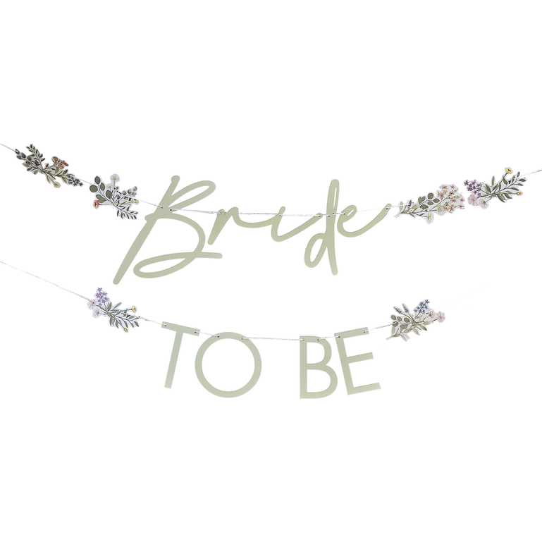 Floral Bride To Be Banner Sign