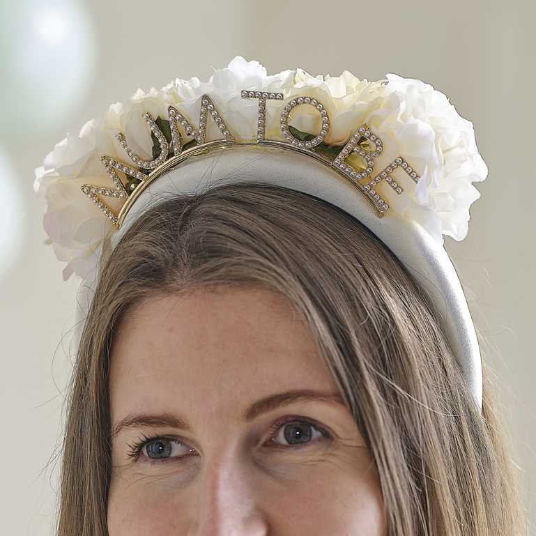 Floral Pearl Mum To Be Baby Shower Headband