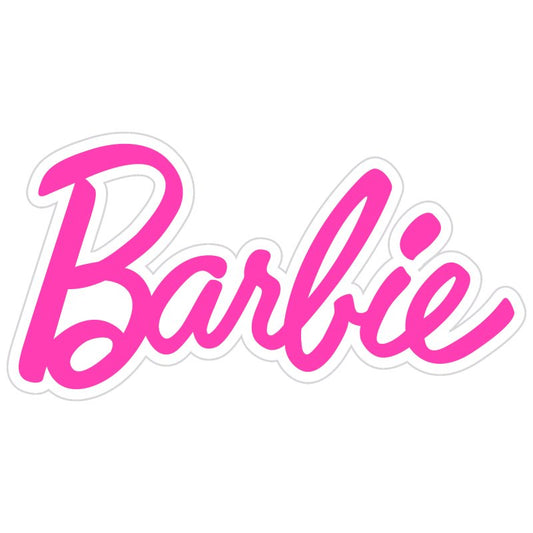 Large Barbie logo cut out for party display decorations for a Barbie theme birthday party