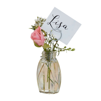 Glass Jar Wedding Name or Table Place Cards & Holders