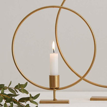 Gold Hoop Ring Christmas Candle Holders