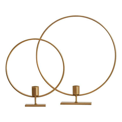 Gold Hoop Ring Christmas Candle Holders