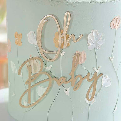 Gold Oh Baby Shower Cake Topper