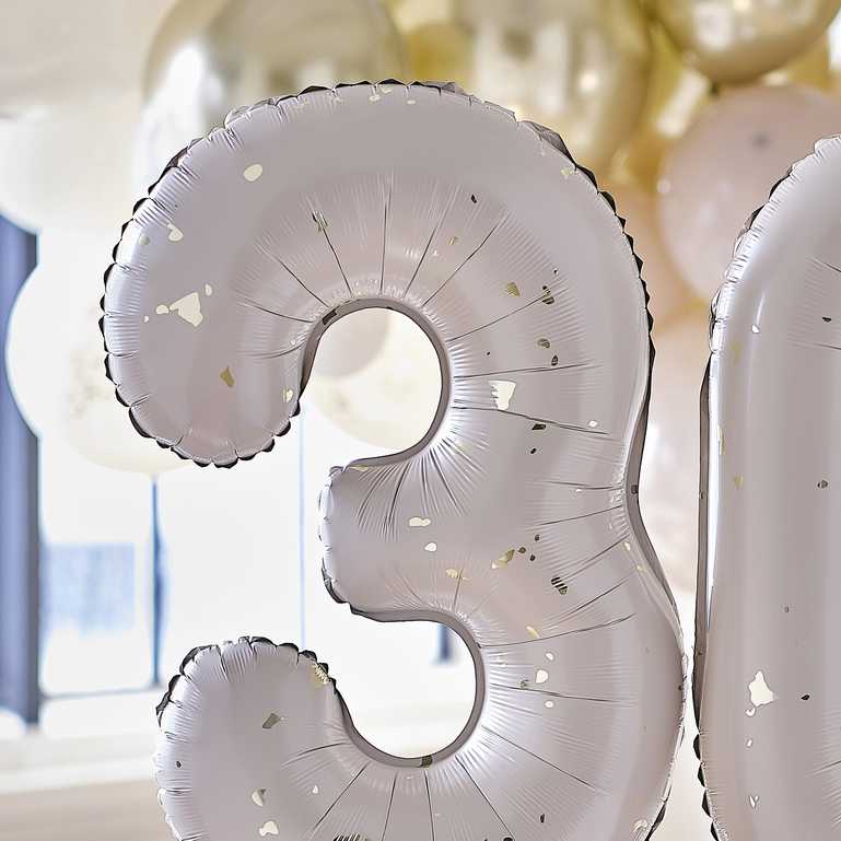 Gold Speckle Giant Number 30 30th Birthday Balloon