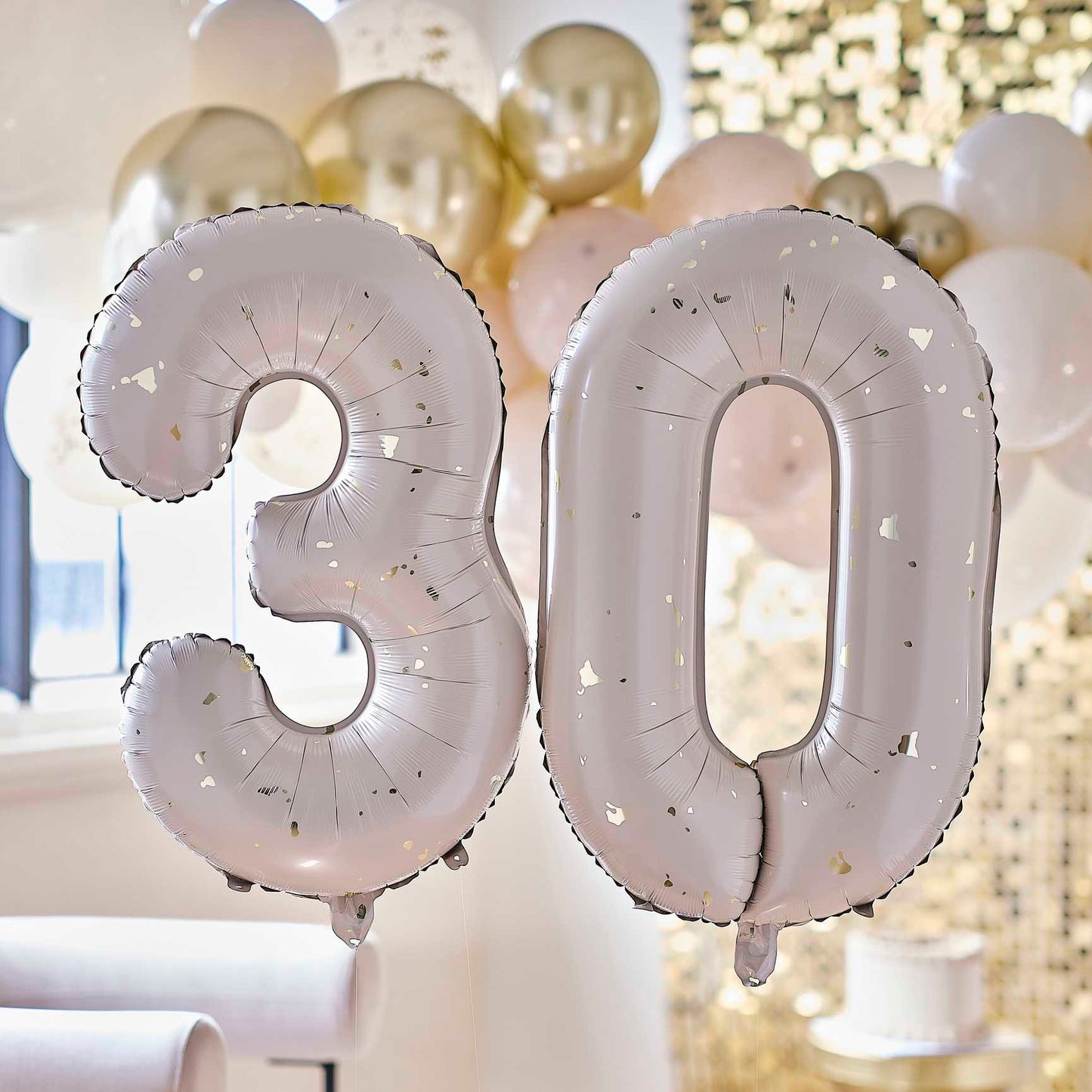 Gold Speckle Giant Number 30 30th Birthday Balloon