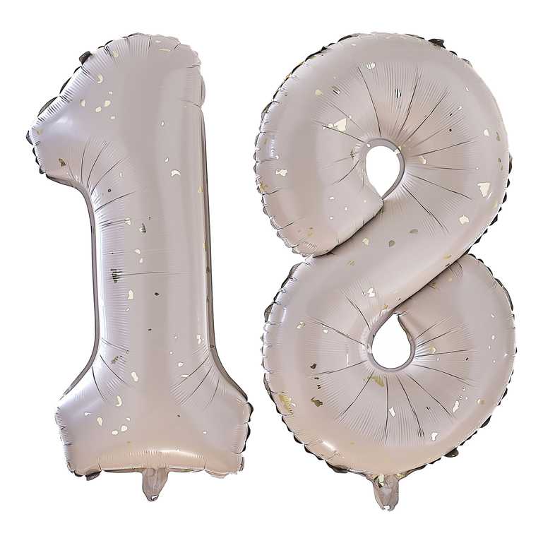 Gold Speckle Giant Number 18 18th Birthday Balloons