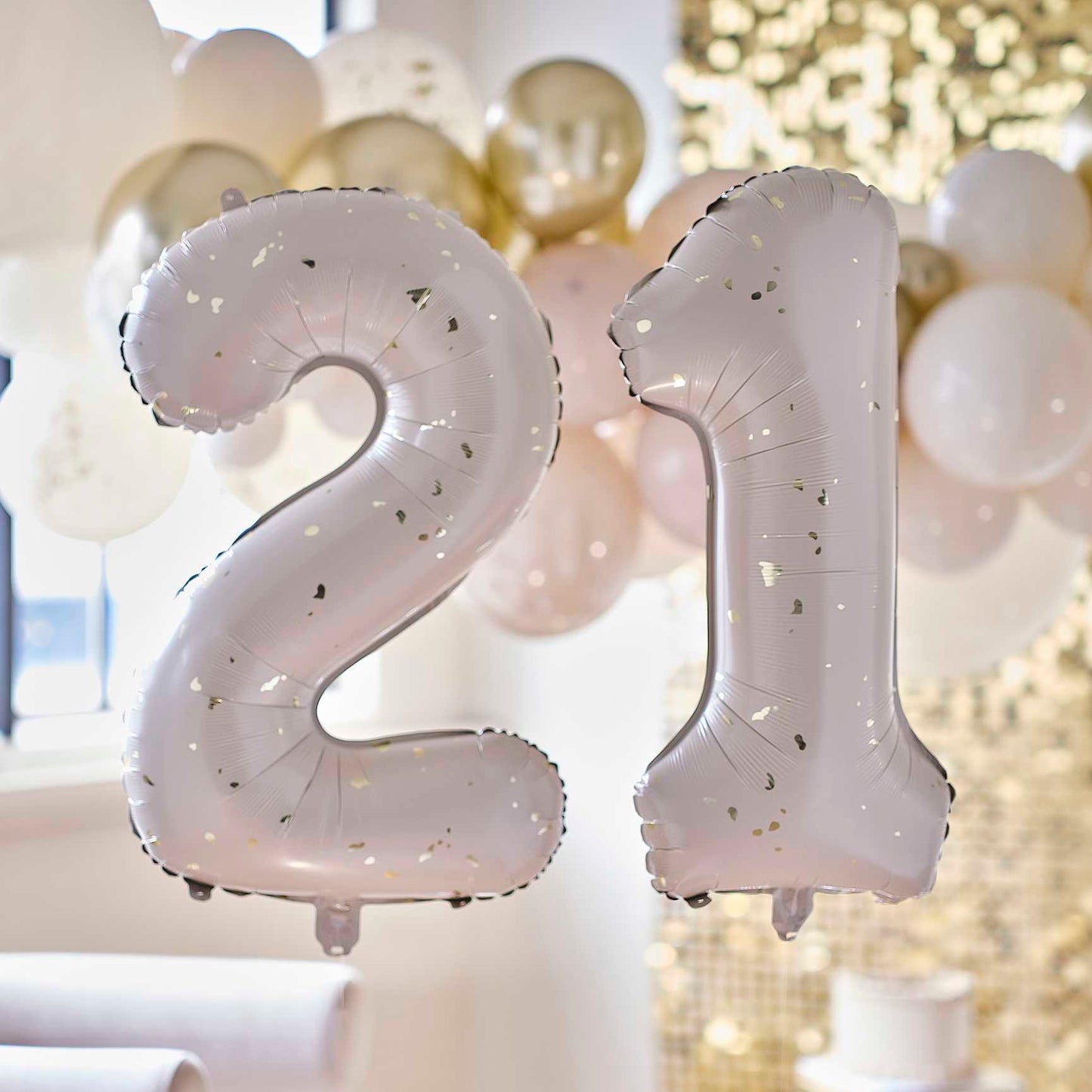 Gold Speckle Giant Number 21 21st Birthday Balloon