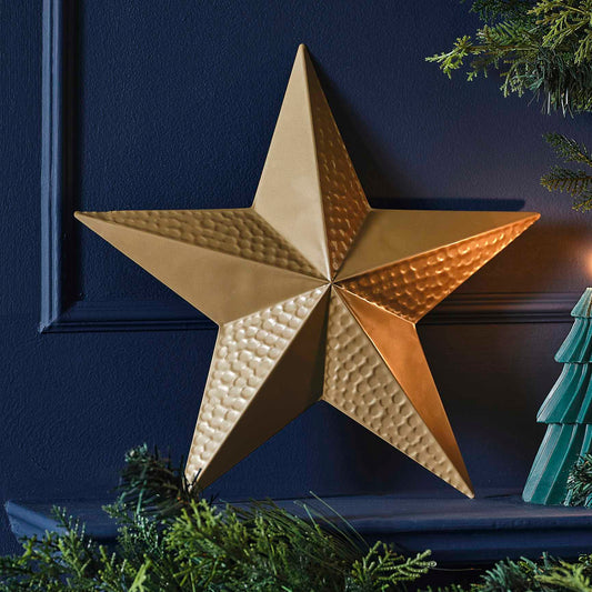Gold Metal Christmas Star Ornament