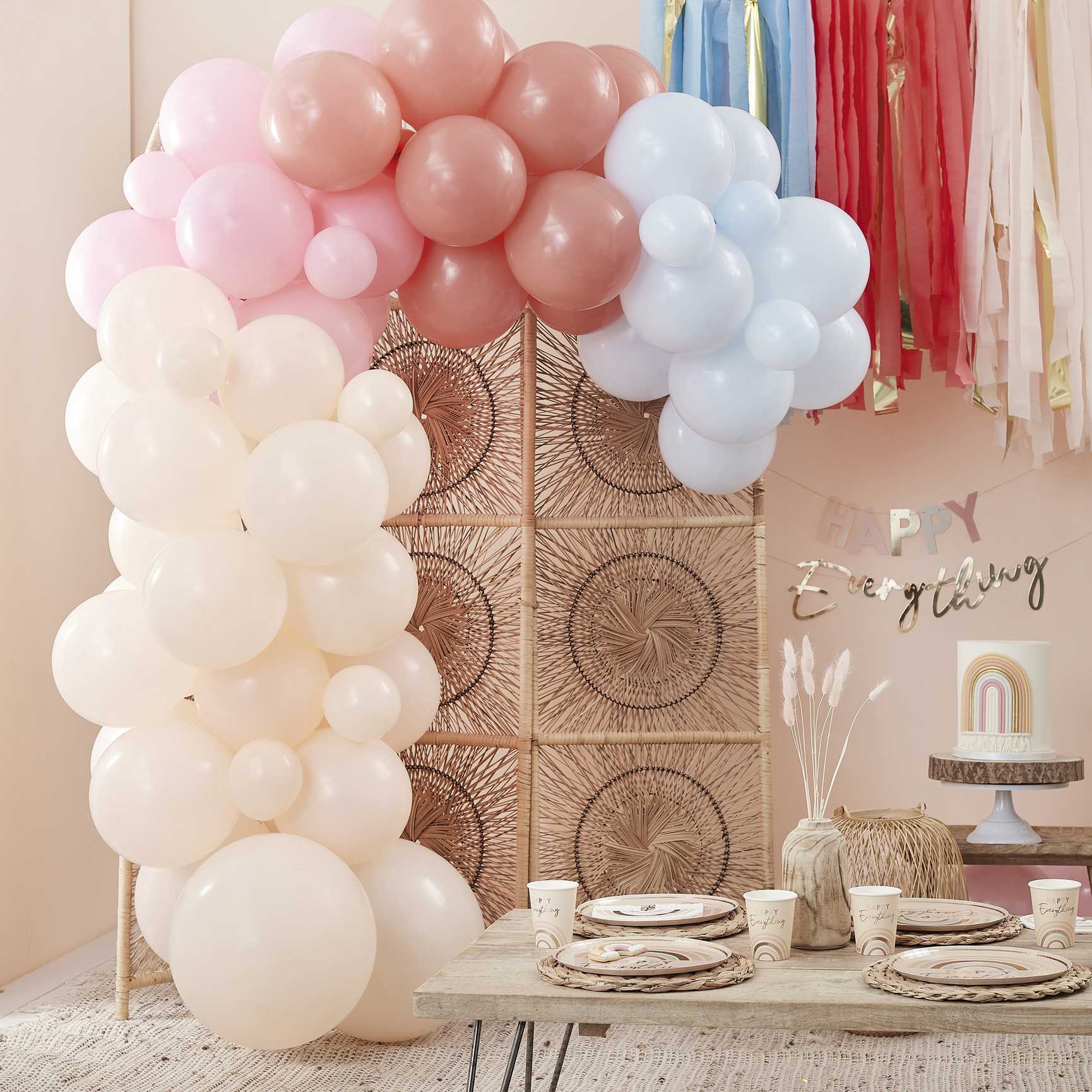 happy everything neutral nude cream coloured diy balloon garland arch kit for a party or event decoration